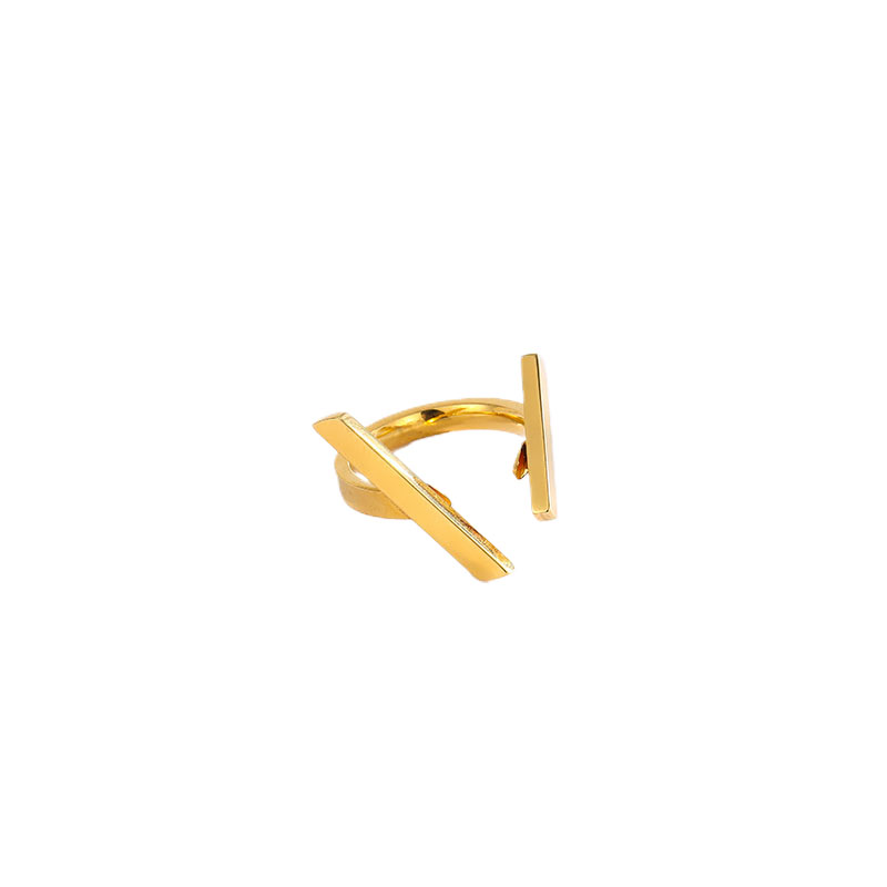 Titanium Steel 18K Gold Plated Elegant Hollow Out Solid Color Titanium Steel Rings display picture 1