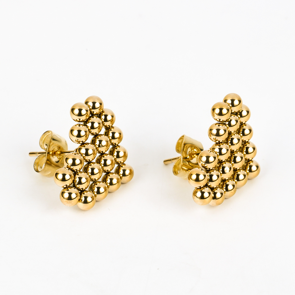 1 Pair Simple Style Geometric Polishing 201 Stainless Steel 18K Gold Plated Ear Studs display picture 10