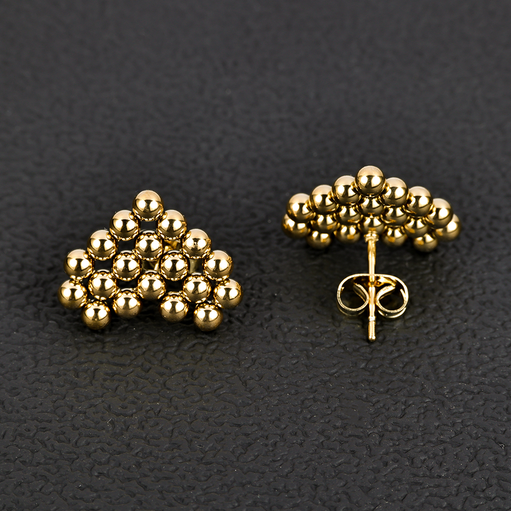1 Pair Simple Style Geometric Polishing 201 Stainless Steel 18K Gold Plated Ear Studs display picture 12