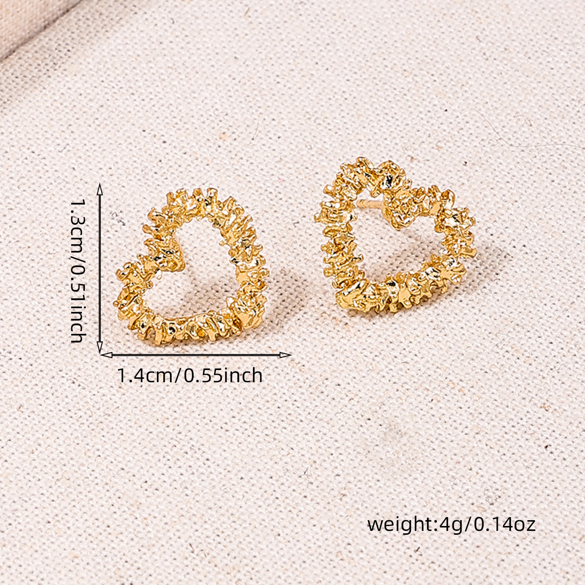 1 Pair Cute Heart Shape Hollow Out Zinc Alloy Ear Studs display picture 7