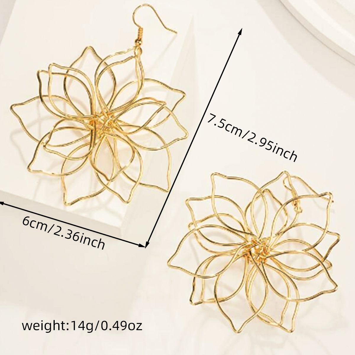 1 Pair Streetwear Elegant Flower Hollow Out Inlay 201 Stainless Steel Zinc Alloy Artificial Pearls Drop Earrings display picture 8