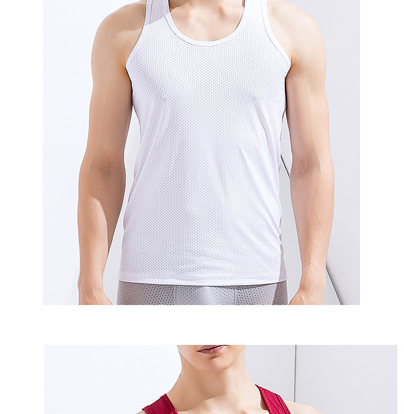 Hombres Color Sólido Camisetas Sin Mangas Con Espalda Cruzada Ropa Hombre display picture 3