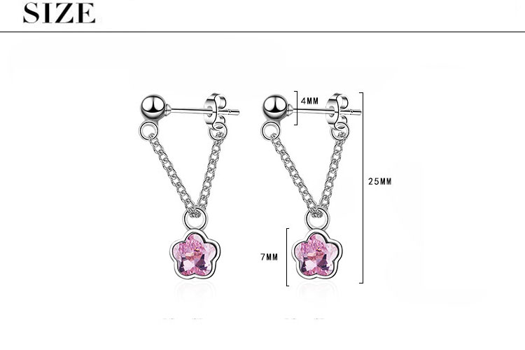 1 Pair Simple Style Flower Plating Inlay Copper Artificial Crystal Drop Earrings display picture 1