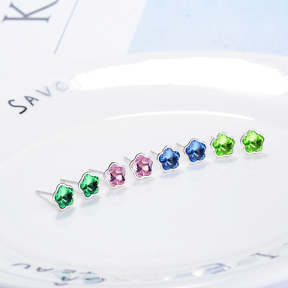 1 Pair Simple Style Flower Plating Inlay Copper Artificial Crystal Ear Studs display picture 6