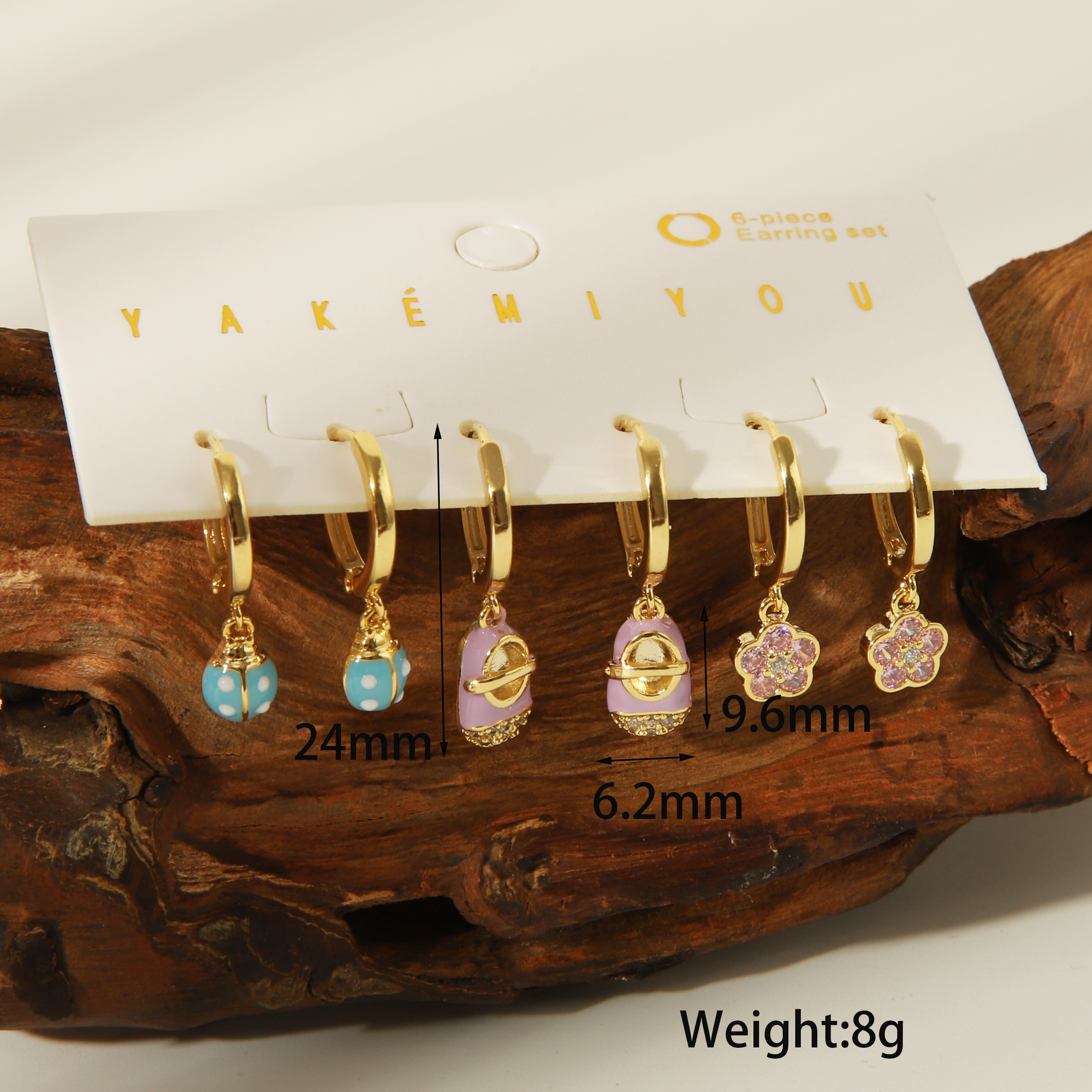 1 Set Yakemiyou Casual Beetles Flower Shoe Enamel Inlay Copper Zircon 14K Gold Plated Drop Earrings display picture 2