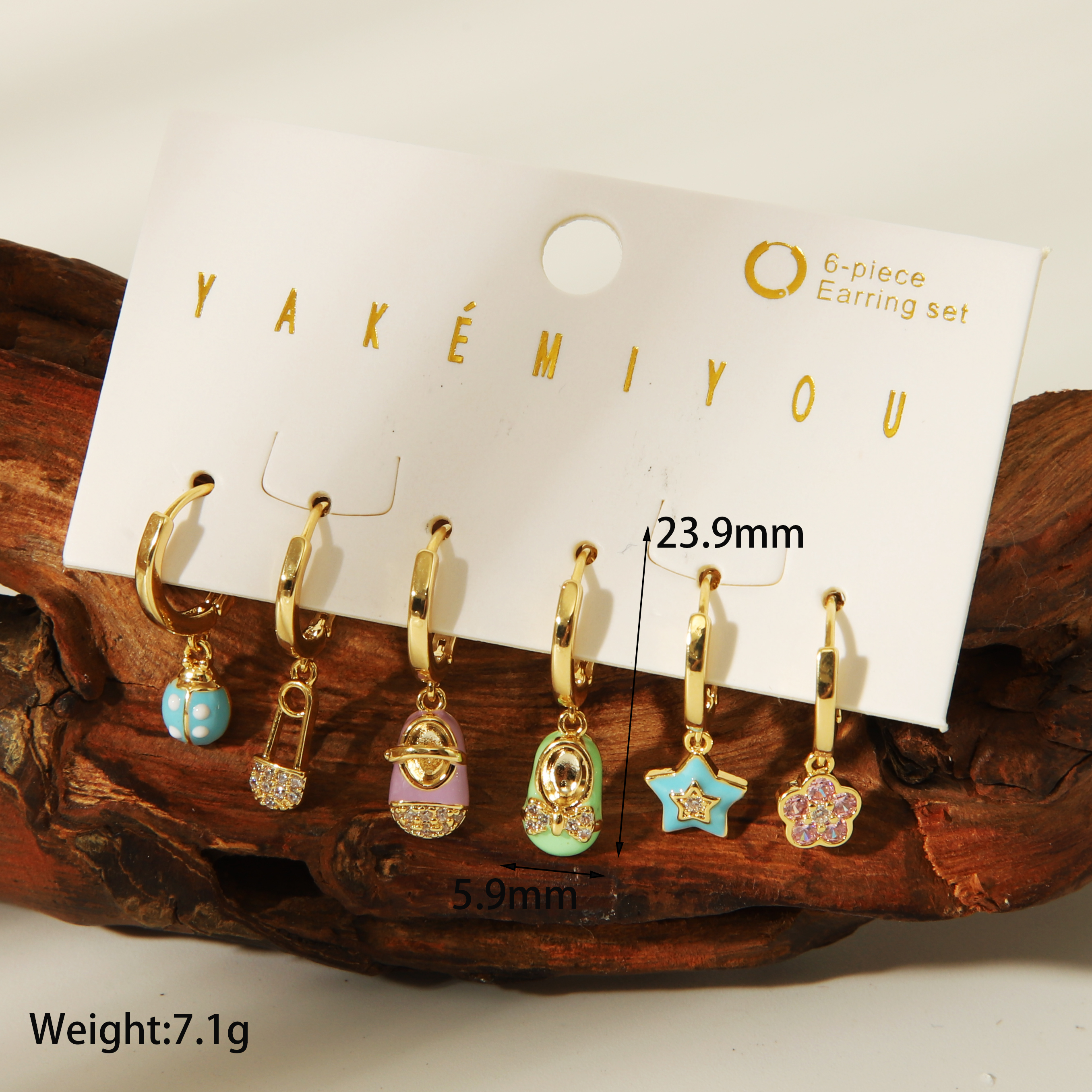 1 Set Yakemiyou Casual Beetles Flower Shoe Enamel Inlay Copper Zircon 14K Gold Plated Drop Earrings display picture 3