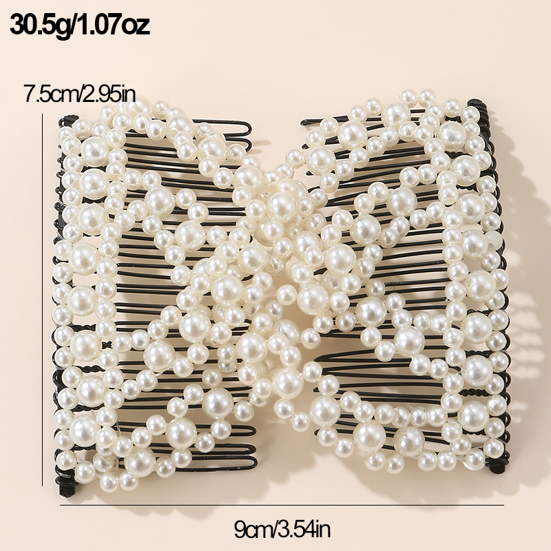 Women's Simple Style Solid Color Plastic Resin Beaded Insert Comb display picture 5