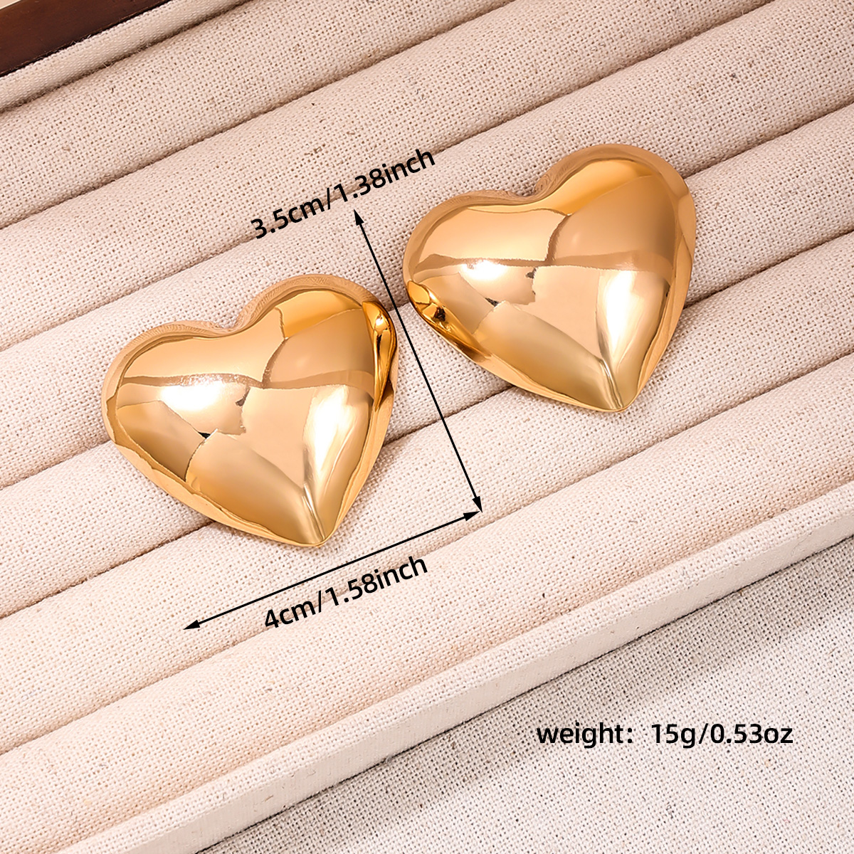 1 Pair Classic Style Heart Shape Plastic Ear Studs display picture 3