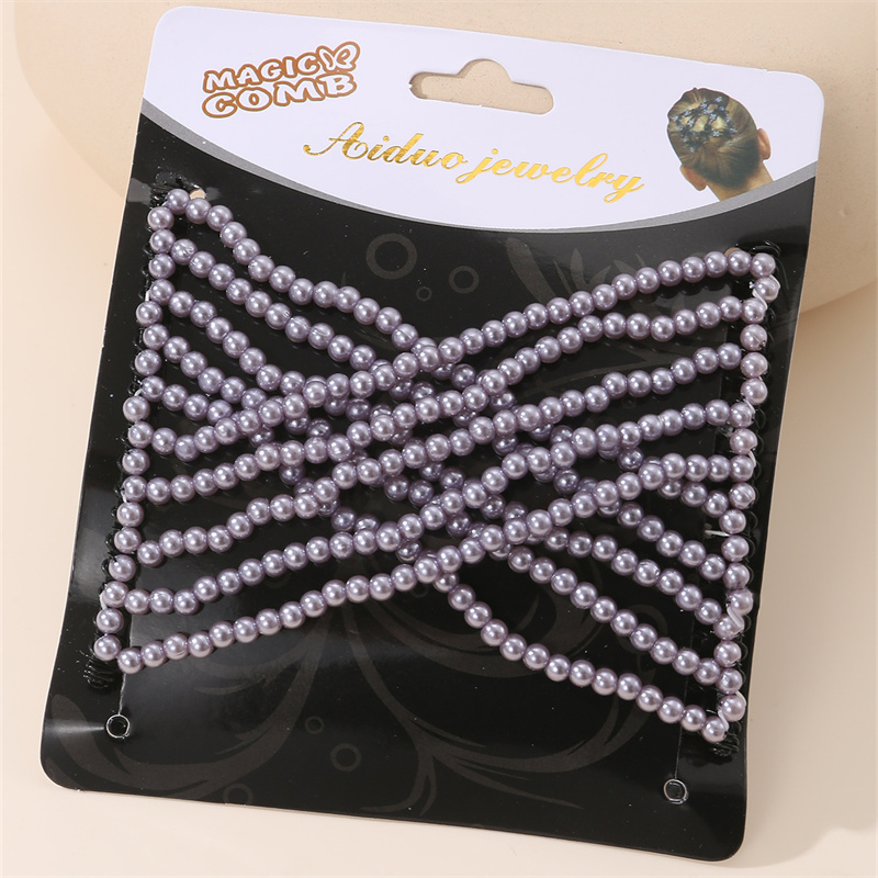 Women's Casual Simple Style Round Artificial Pearl Plastic Resin Beaded Insert Comb display picture 21
