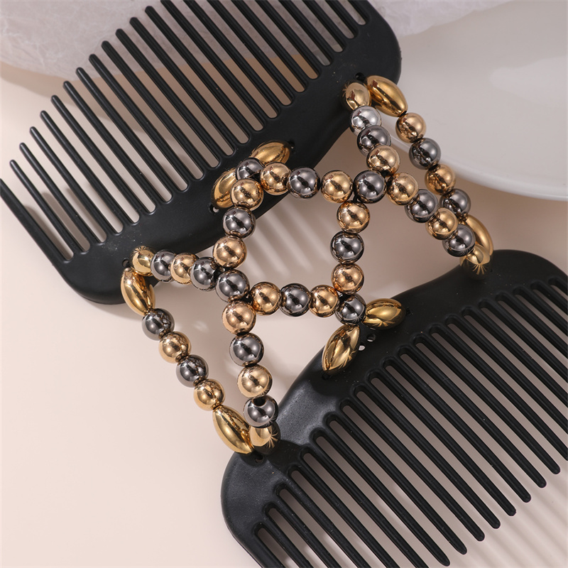 Women's Classic Style Color Block Artificial Pearl Plastic Criss Cross Hair Combs display picture 7