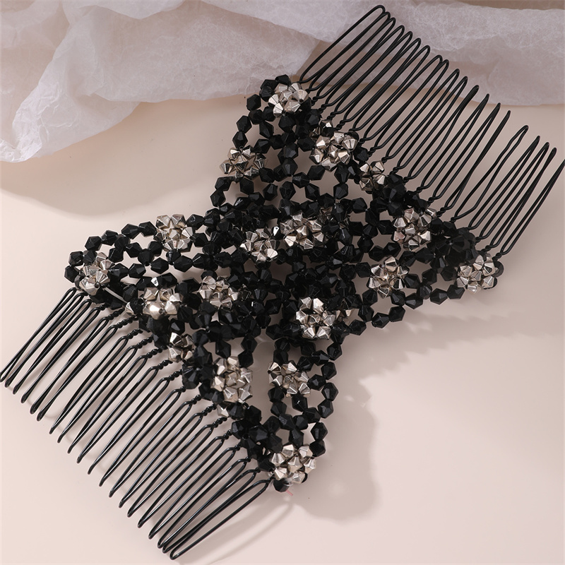 Women's Classic Style Color Block Artificial Pearl Plastic Criss Cross Hair Combs display picture 13