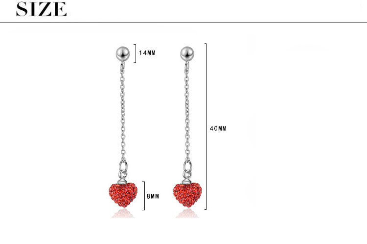 1 Pair Simple Style Heart Shape Plating Inlay Copper Artificial Crystal Drop Earrings display picture 1