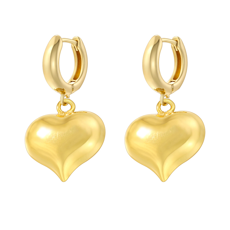 1 Pair Casual Vintage Style Simple Style Pentagram Heart Shape Plating Copper Drop Earrings Ear Studs display picture 9