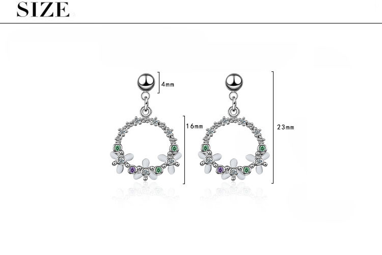 1 Pair Sweet Flower Plating Inlay Copper Zircon Drop Earrings display picture 1