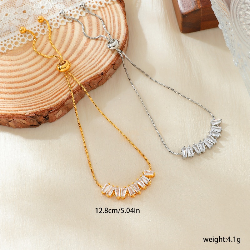 Copper Elegant Lady Classic Style Inlay Geometric Rhombus Zircon Bracelets display picture 4