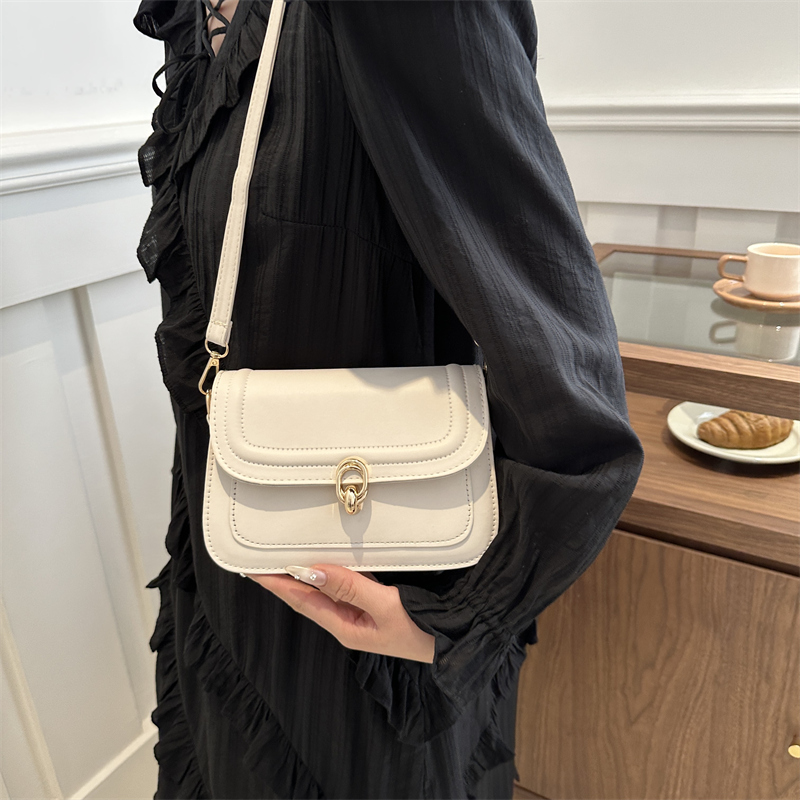 Women's Small Pu Leather Solid Color Classic Style Lock Clasp Crossbody Bag display picture 5