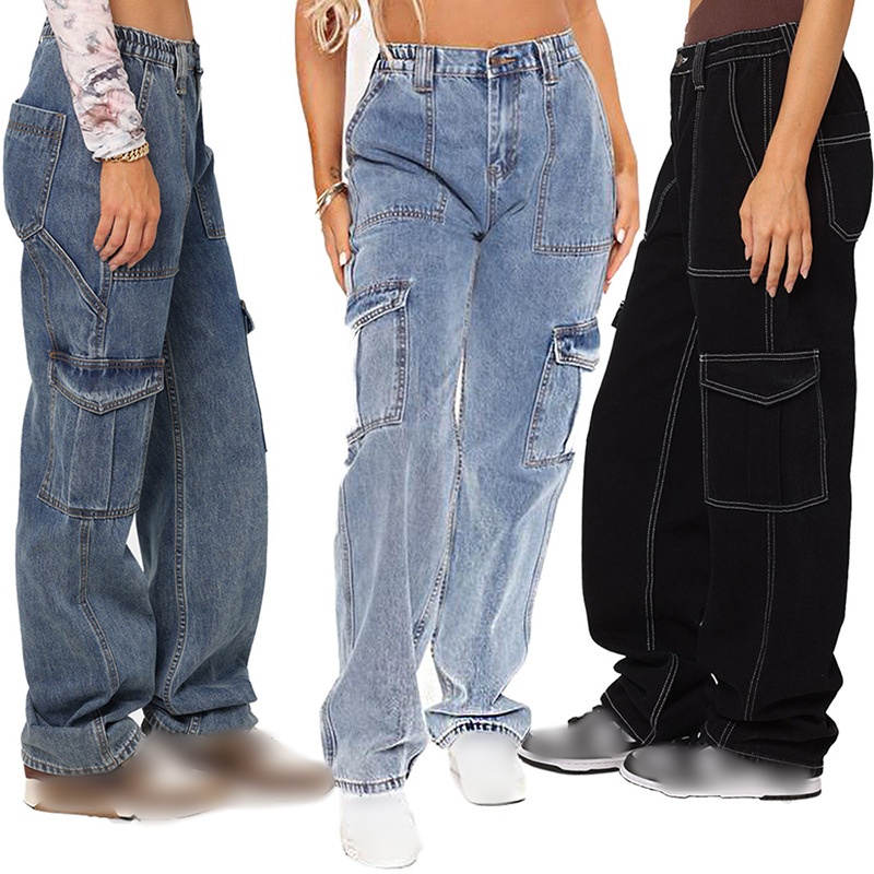 Frau Täglich Strassenmode Einfarbig In Voller Länge Cargohosen Jeans display picture 8