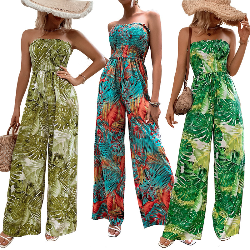 Women's Park Daily Beach Vacation Tropical Full Length Jumpsuits display picture 13