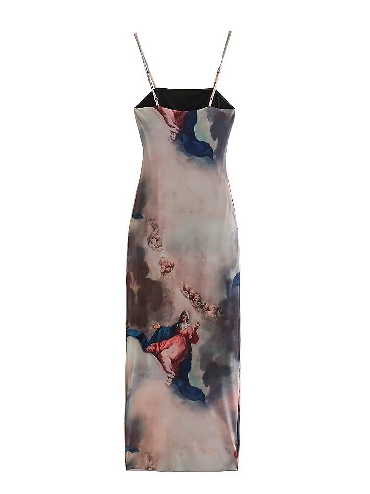 Women's Strap Dress Streetwear Strap Tassel Long Sleeve Printing Maxi Long Dress Daily display picture 10