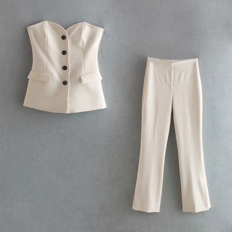 Täglich Frau Strassenmode Einfarbig Polyester Reißverschluss Hosen-Sets Hosen-Sets display picture 1