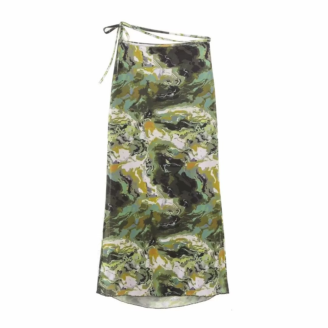 Daily Beach Women's British Style Abstract Polyester Printing Skirt Sets Skirt Sets display picture 10