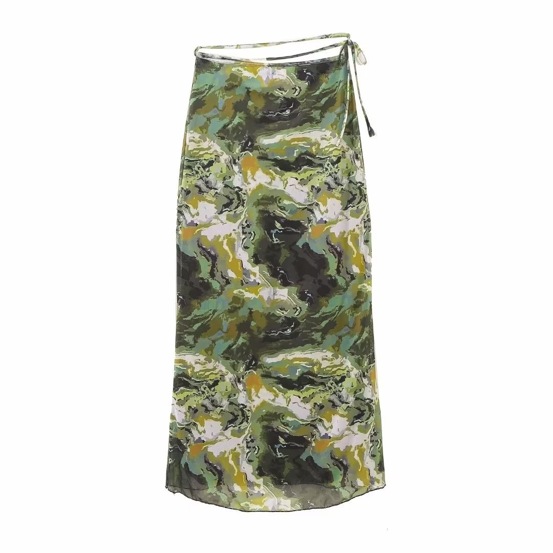 Daily Beach Women's British Style Abstract Polyester Printing Skirt Sets Skirt Sets display picture 11