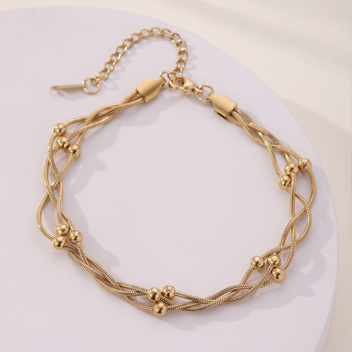 Hawaiian Tropical Cool Style Solid Color 304 Stainless Steel Plating 18K Gold Plated Women's Anklet display picture 4