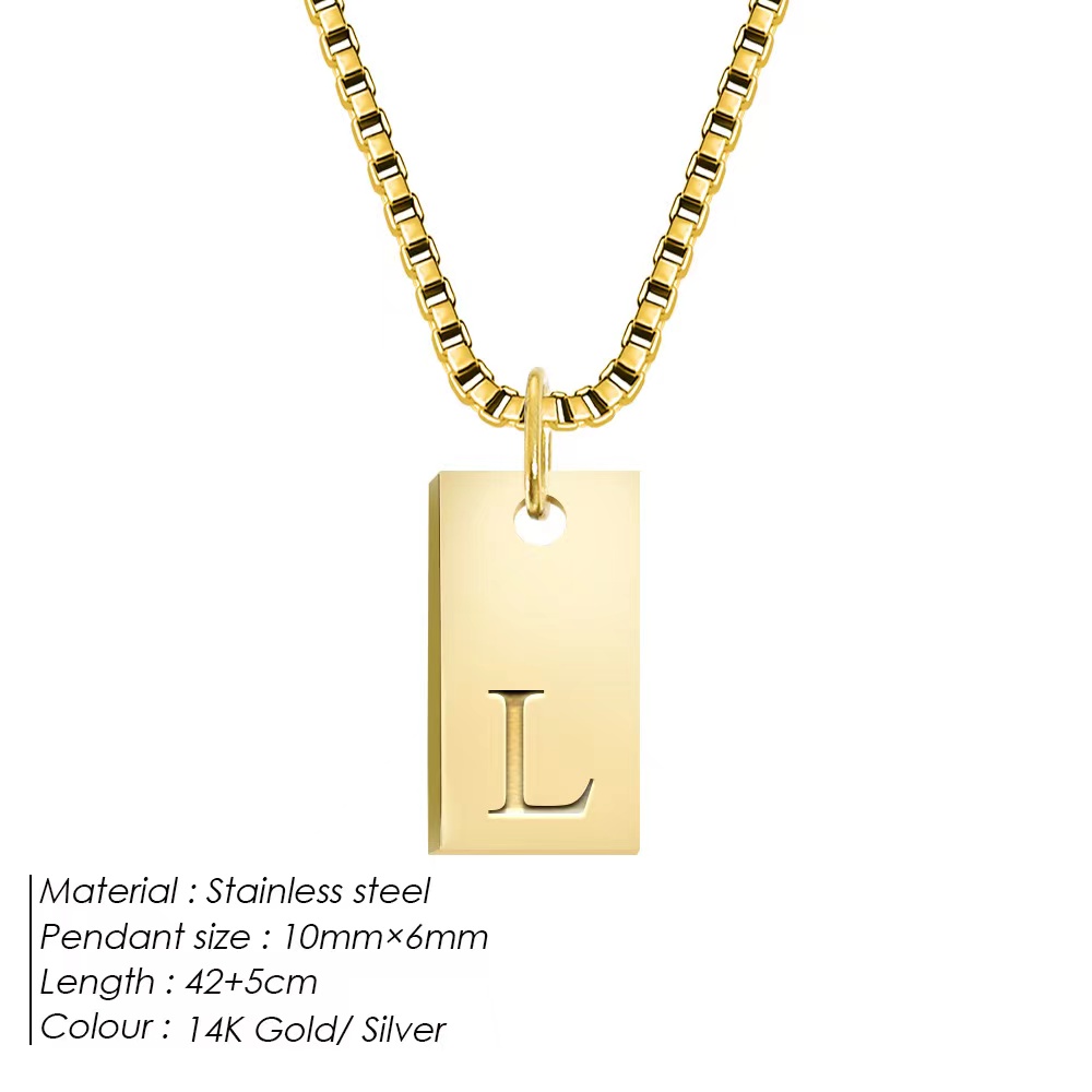 304 Stainless Steel 14K Gold Plated Simple Style Letter Pendant Necklace display picture 10