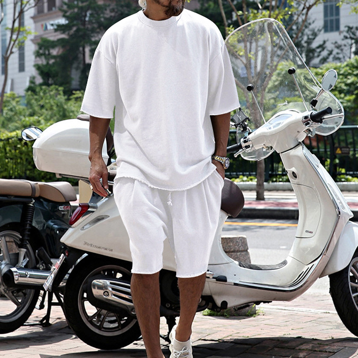 Men's Solid Color Shorts Sets Men's Clothing display picture 21