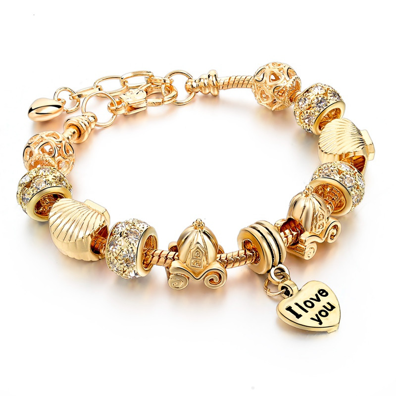 Classic Style Heart Shape Gold Plated Rhinestones Zircon Alloy Zinc Wholesale Bangle display picture 8
