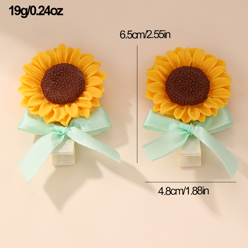 Women's Sweet Pastoral Sunflower Rose Flower Alloy Cloth Hair Clip display picture 6