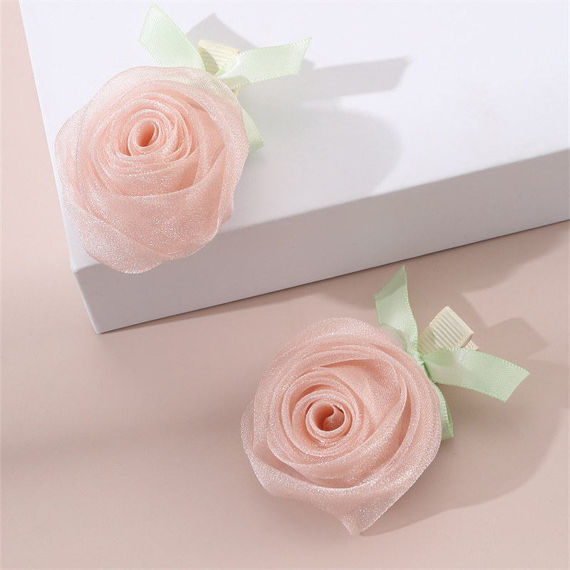 Women's Sweet Pastoral Sunflower Rose Flower Alloy Cloth Hair Clip display picture 11