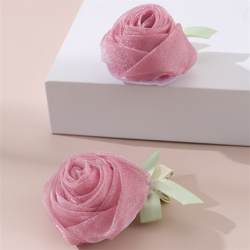 Women's Sweet Pastoral Sunflower Rose Flower Alloy Cloth Hair Clip display picture 15