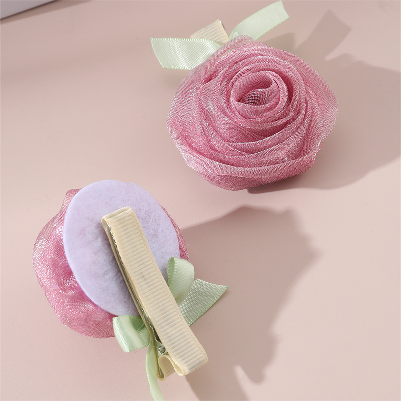 Women's Sweet Pastoral Sunflower Rose Flower Alloy Cloth Hair Clip display picture 18