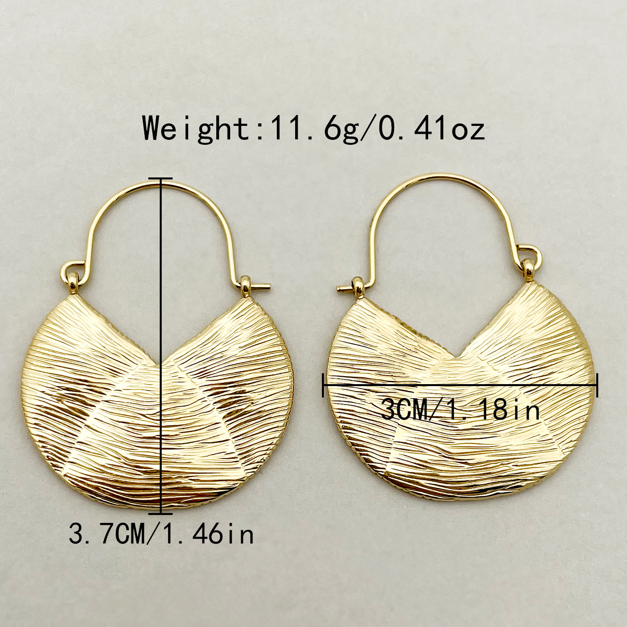 1 Paar Süß Moderner Stil C-Form Runden Sektor Patchwork Überzug Dreidimensional Edelstahl 304 Vergoldet Ohrringe display picture 7