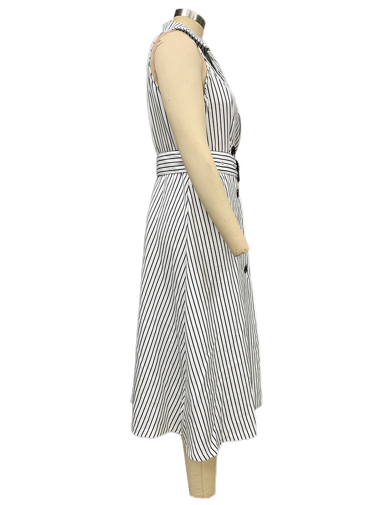 Women's Regular Dress Casual V Neck Pocket Sleeveless Stripe Midi Dress Daily display picture 2