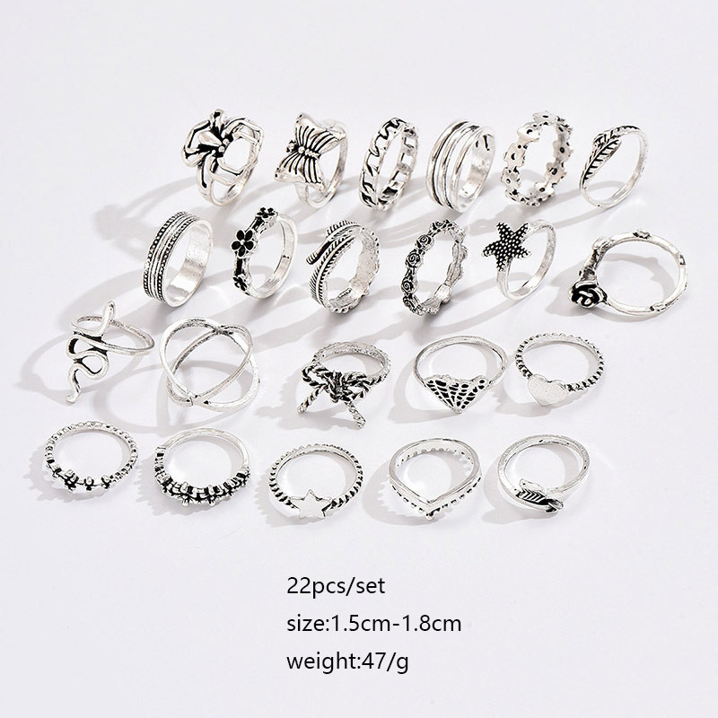 Wholesale Jewelry Modern Style Simple Style Classic Style Pentagram Heart Shape Flower Alloy Plating Rings display picture 2