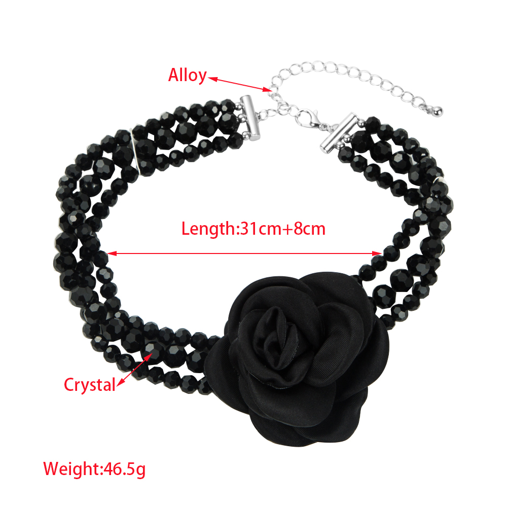 Wholesale Jewelry Elegant Lady Sweet Flower Artificial Crystal Beaded Choker display picture 1