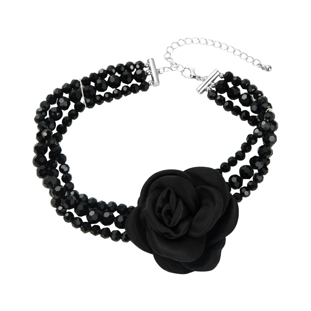 Wholesale Jewelry Elegant Lady Sweet Flower Artificial Crystal Beaded Choker display picture 5