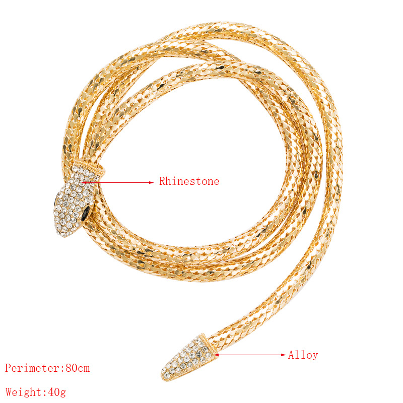 Wholesale Jewelry Hip-Hop Exaggerated Novelty Snake Alloy Rhinestones Inlay Necklace display picture 1