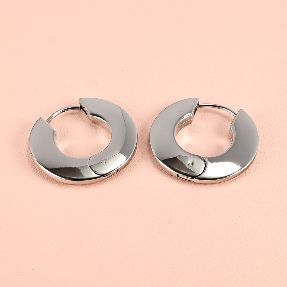1 Pair Basic Simple Style Classic Style Round Heart Shape Polishing Plating 316 Stainless Steel  18K Gold Plated Ear Clip display picture 5