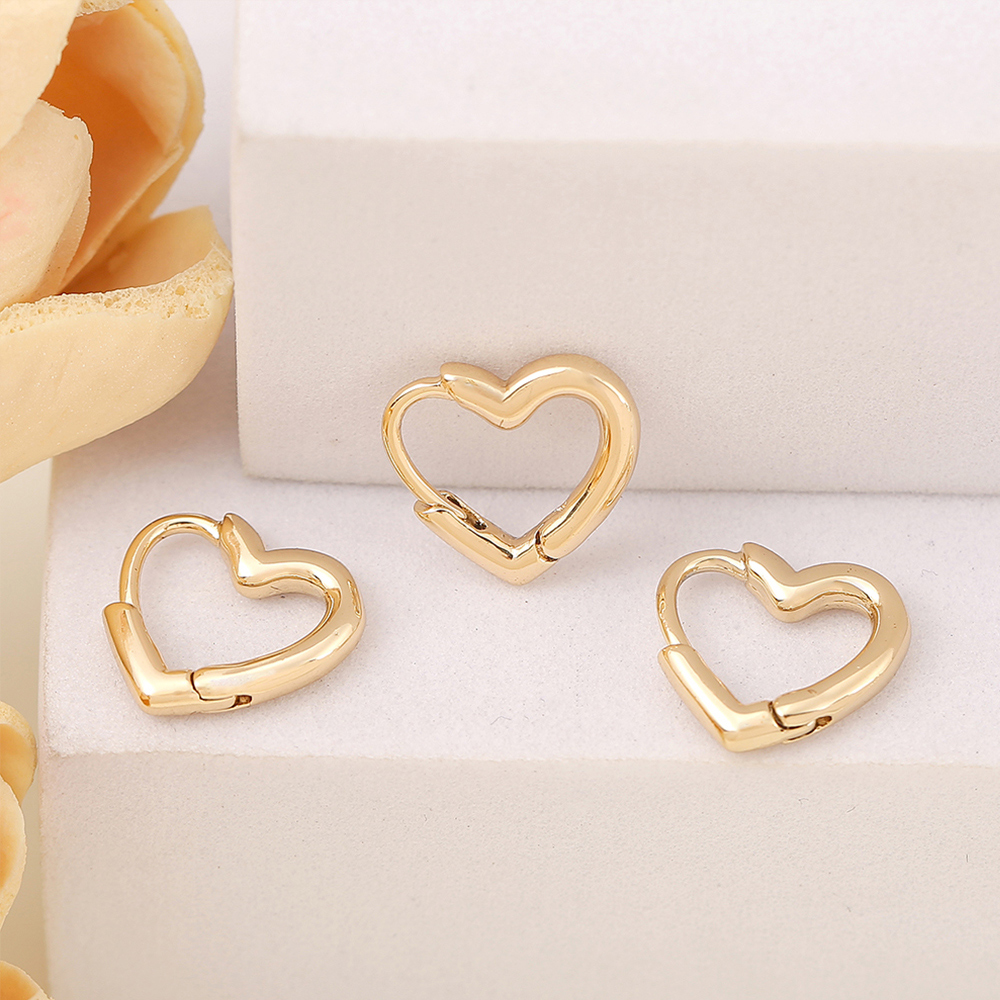1 Pair 1.2*1.2CM Copper 18K Gold Plated Heart Shape Jewelry Buckle display picture 5