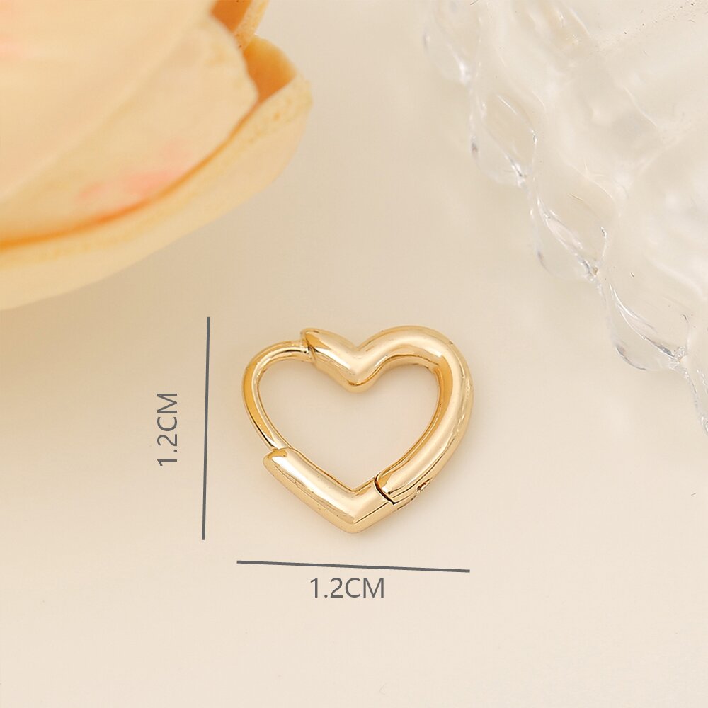 1 Pair 1.2*1.2CM Copper 18K Gold Plated Heart Shape Jewelry Buckle display picture 2
