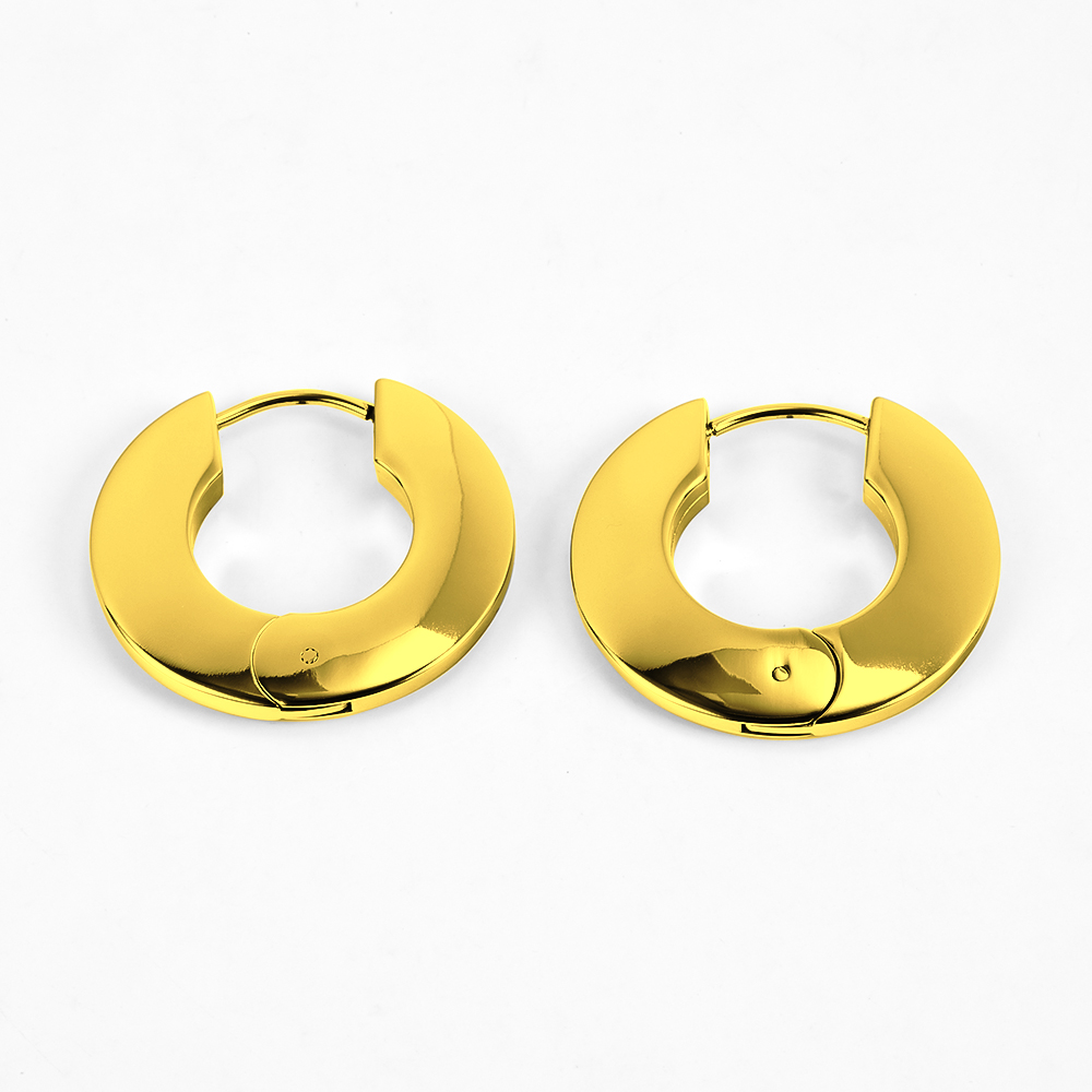 1 Pair Basic Simple Style Classic Style Round Heart Shape Polishing Plating 316 Stainless Steel  18K Gold Plated Ear Clip display picture 1