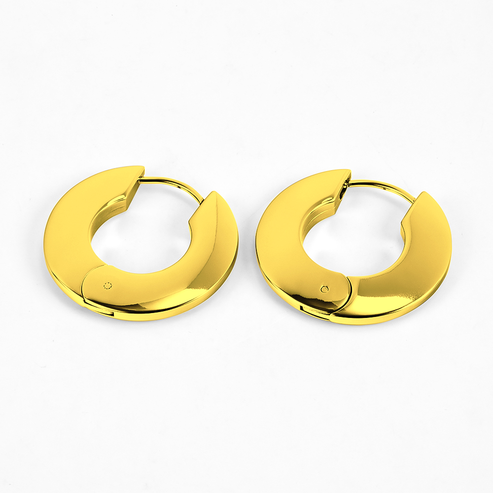 1 Pair Basic Simple Style Classic Style Round Heart Shape Polishing Plating 316 Stainless Steel  18K Gold Plated Ear Clip display picture 2