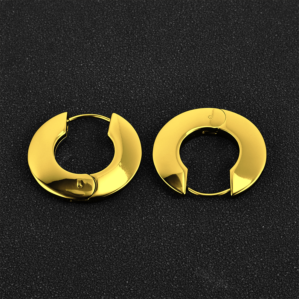 1 Pair Basic Simple Style Classic Style Round Heart Shape Polishing Plating 316 Stainless Steel  18K Gold Plated Ear Clip display picture 3