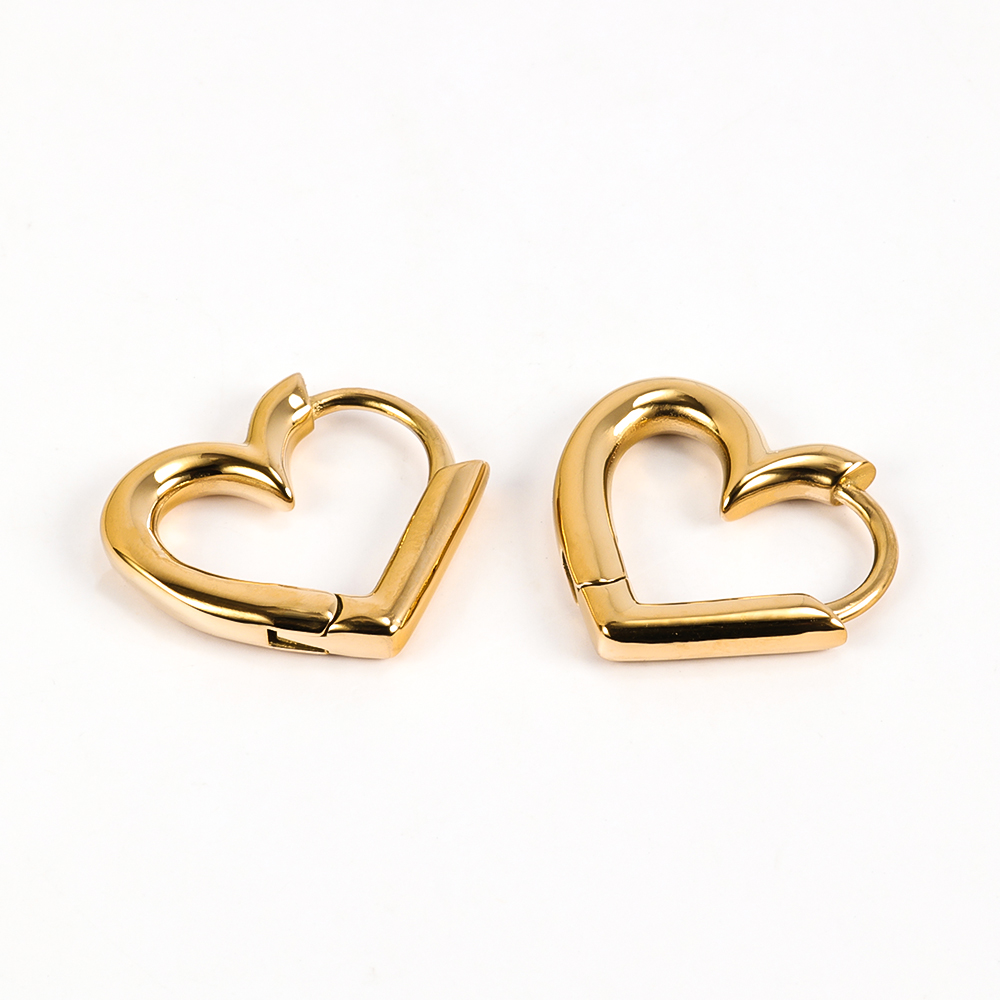1 Pair Basic Simple Style Classic Style Round Heart Shape Polishing Plating 316 Stainless Steel  18K Gold Plated Ear Clip display picture 18