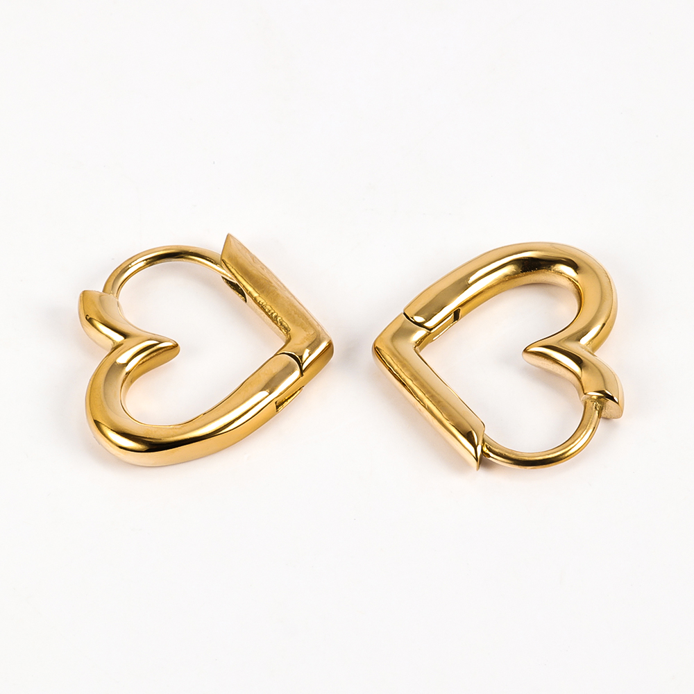 1 Pair Basic Simple Style Classic Style Round Heart Shape Polishing Plating 316 Stainless Steel  18K Gold Plated Ear Clip display picture 20