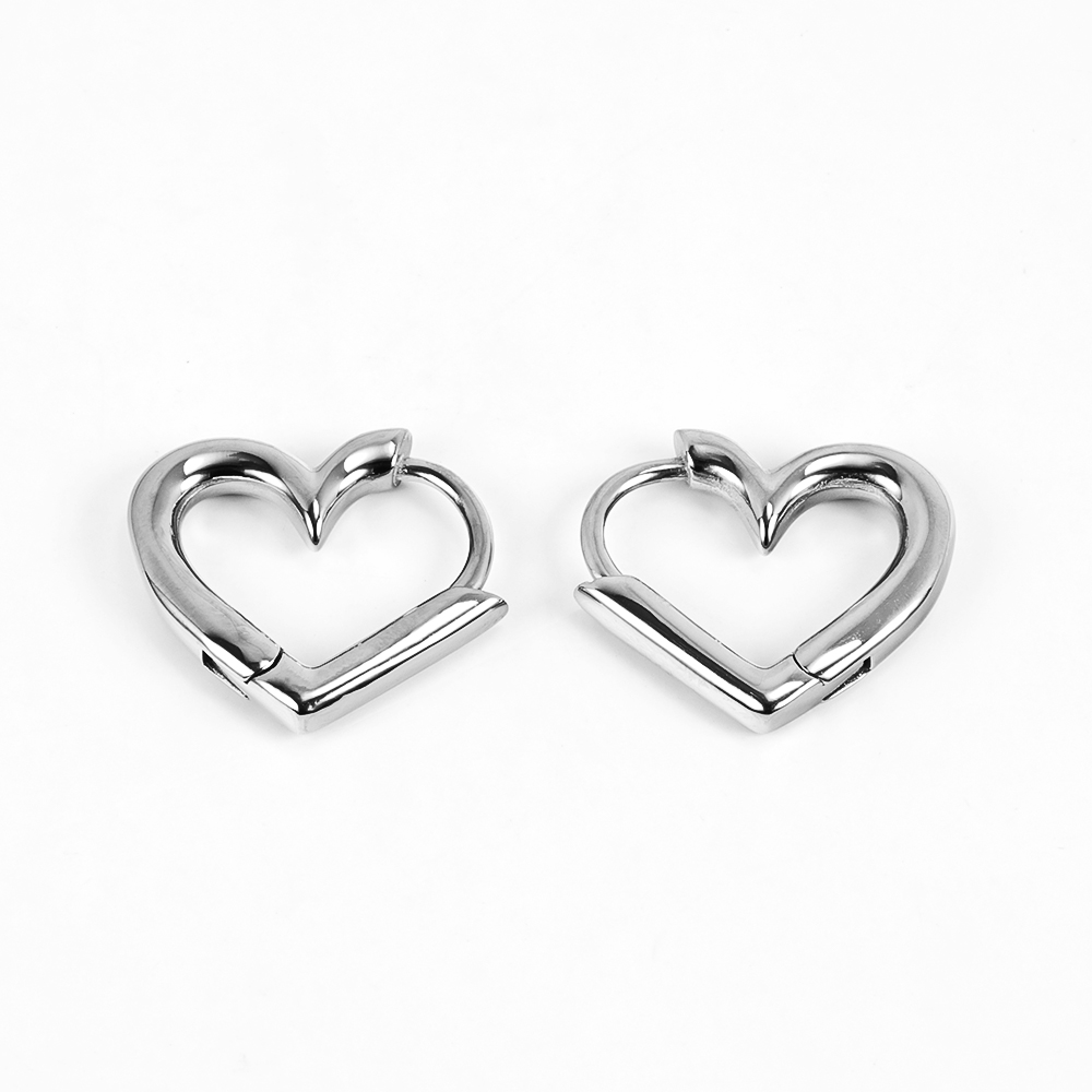 1 Pair Basic Simple Style Classic Style Round Heart Shape Polishing Plating 316 Stainless Steel  18K Gold Plated Ear Clip display picture 22