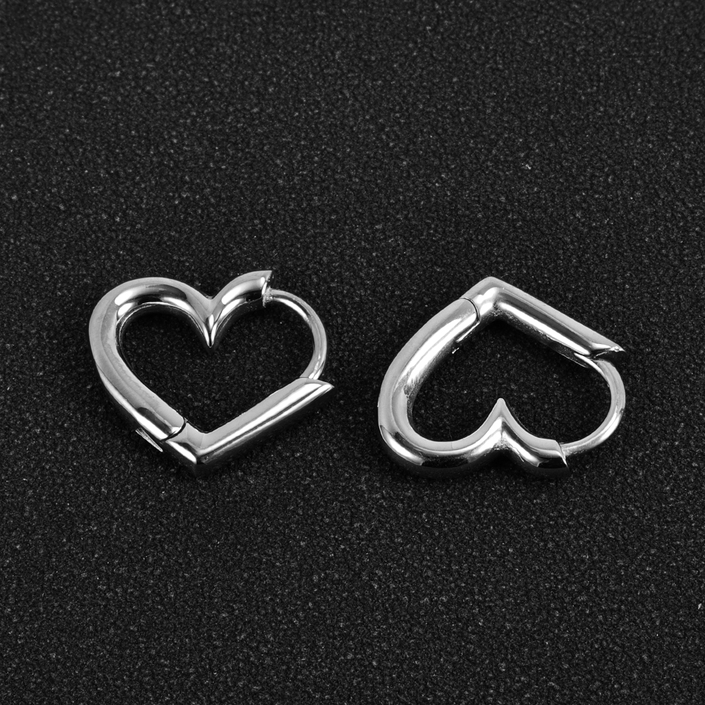 1 Pair Basic Simple Style Classic Style Round Heart Shape Polishing Plating 316 Stainless Steel  18K Gold Plated Ear Clip display picture 23